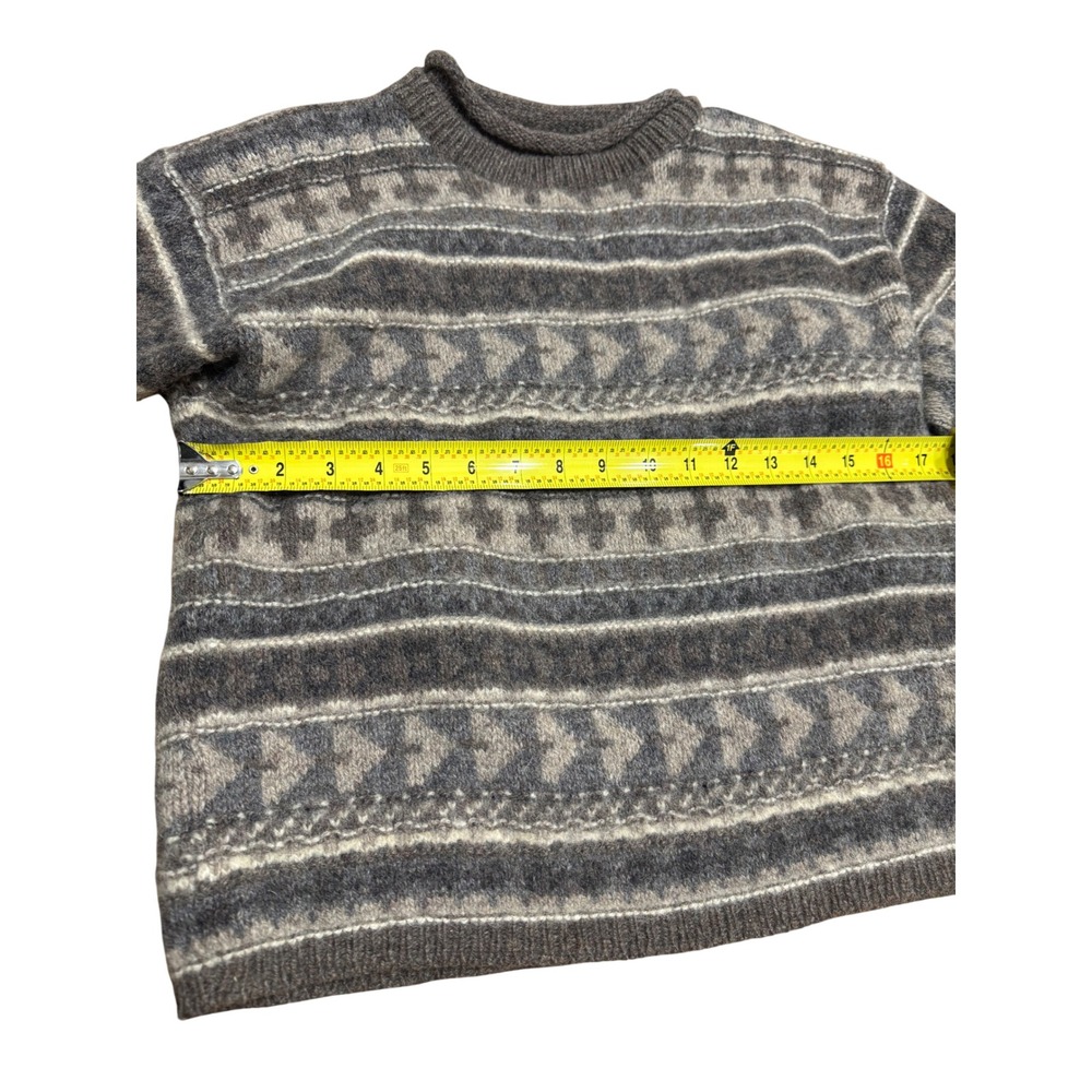 Eddie Bauer 🖤🤑🩶Vintage chunky Wool Blend Fair Isle Crewneck Sweater USA-M - Picture 5 of 6